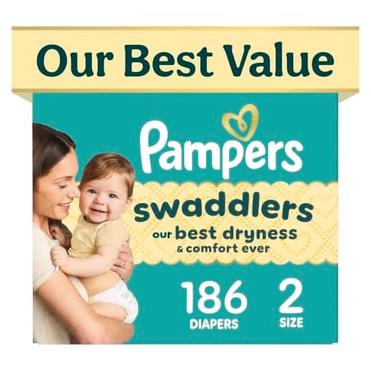 Diapers Size 2, 186 Count - Pampers Swaddlers Disposable Baby Diapers (Packaging & Prints May Vary)