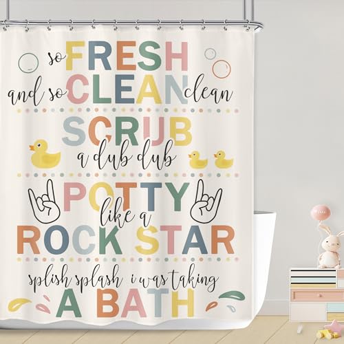 LGhtyro Kids Bathroom Rules Shower Curtain Bathroom Set 60Wx71H Inches