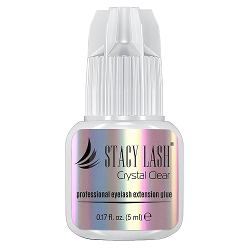 Stacy Lash - Pegamento de extensión de pestañas transparente (0.17fl.oz0.2 fl oz)1 segundo tiempo de secadoretención - 8 semanasadhesivo