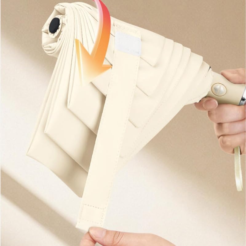 6 Bone Fully Automatic Black Rubber Sunshade Folding Sun Rain Umbrella