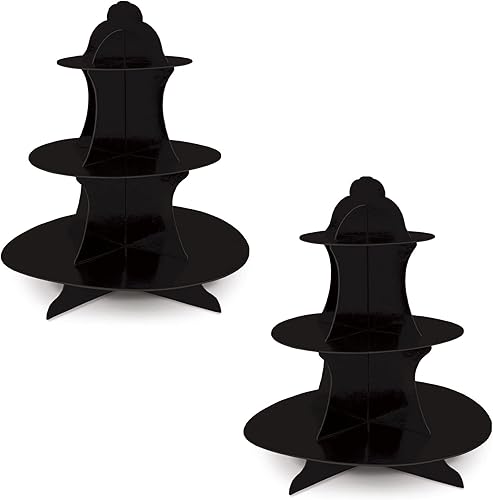 Beistle Lot de 2 présentoirs à Cupcakes durables à 3 étages pour fêtes d'anniver