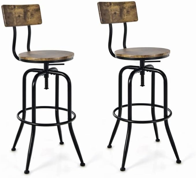 GiantexUK Bar Stools Set of 2/4, 360° Swivel Dining Chairs with