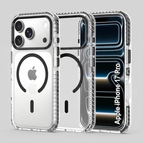 Image of Zapcase Crystal Clear Back case for iPhone 17 Pro | PC Back | TPU Bumper with Inner Rubber Grip | Metal Camera Guard Bezel | Metal Buttons | Scratch Resistant Cover | 2 Layer Edge Protection | Black