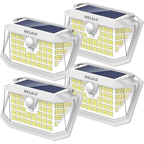 WELALO [6 Pack/52 LED/3 Modes Solar Spot Lights Outdoor， [3 Modes/4 Pack/188 LED] Solar Motion Sensor Lights Outdoor Cover