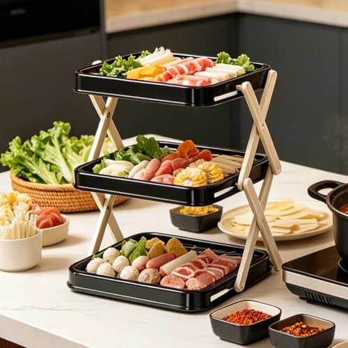 Organizador multicapa para bandejas de preparación con 3 niveles para optimizar tu cocina 7