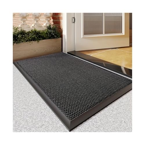 Paillasson antidérapant PVC étanche tapis élastique bleu entrée