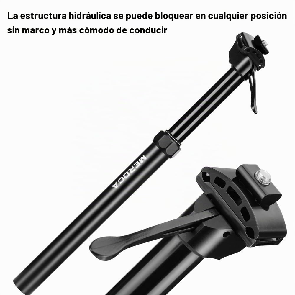 Tija de sillín telescópica para Bicicleta, Tubo de sillín de Bicicleta de Altura Ajustable de 30,9/31,6mm, tija de sillín hidráulica de aleación de Aluminio, Accesorio para Ciclismo