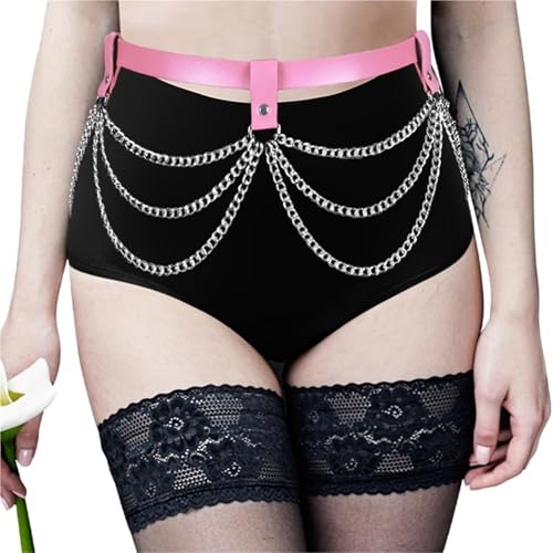 Young Chii Punk Women Leather Belts Body Chain Thigh Harness BDSM Bondage Lingerie Goth Garter Belt Accessories