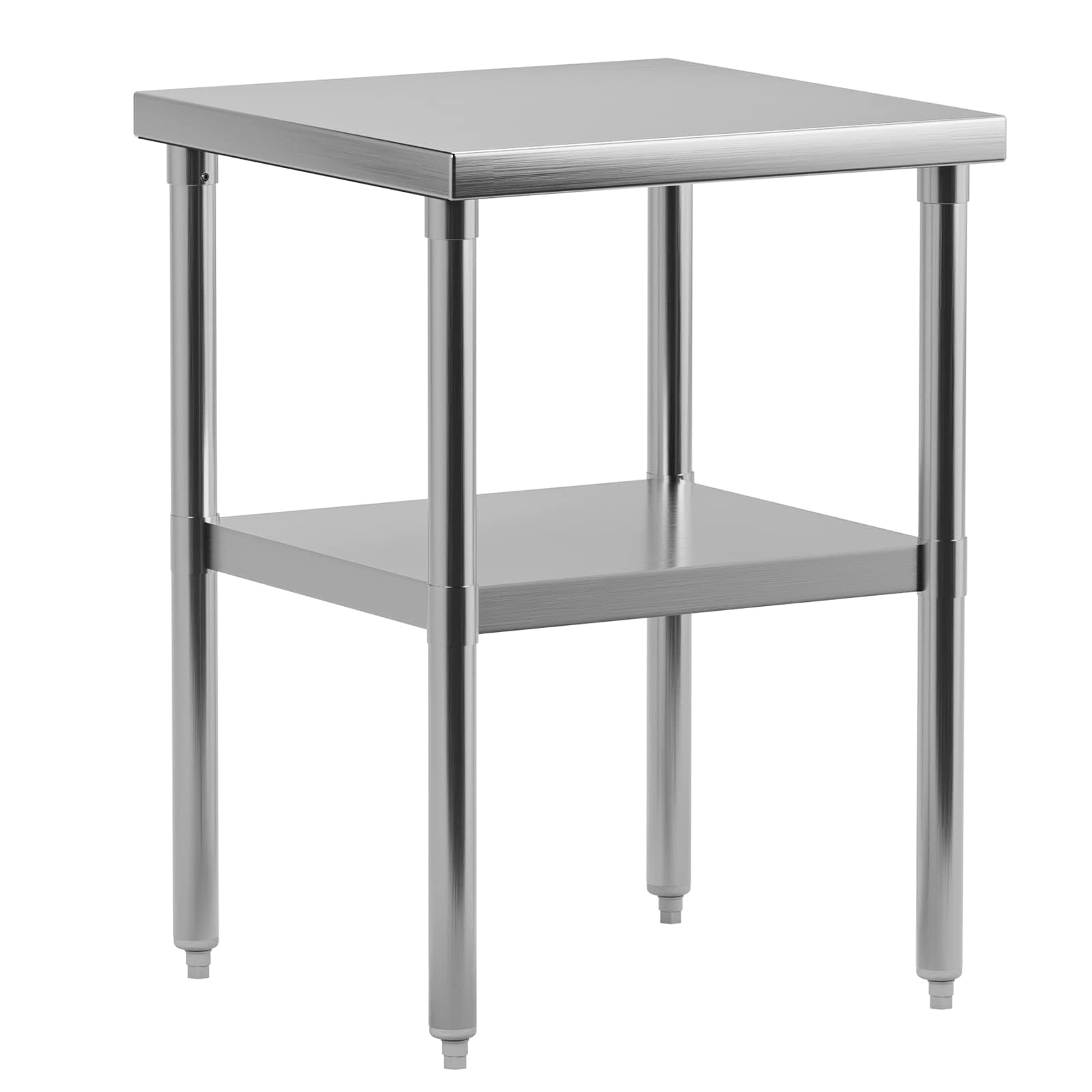 DEXSOStainless Steel Table[24" X 24"][NSF Certified] with Undershelf Heavy Duty Metal Commercial Kitchen Table for Home, Restaurant, Hotel