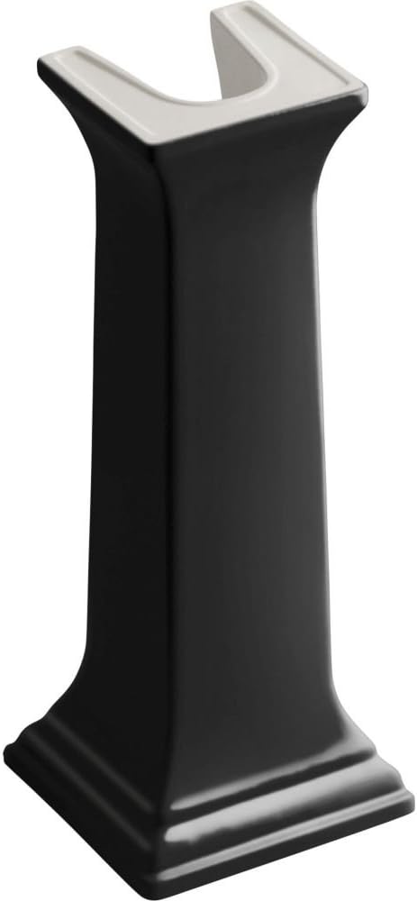 Kohler K-2267-7 Memoirs Fireclay Bathroom Sink Pedestal Base Only Black Black