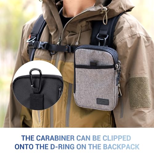 image for KIWIFOTOS Travel Cell Phone Pouch Belt Pouch, Dual Phone Holster Cross