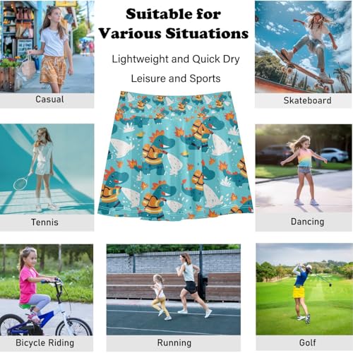 visesunny Girls Flowy Pleated Skirt Firefighter Dinosaur Tennis Golf Fashion Short Skorts for Casual Dance Outfit4