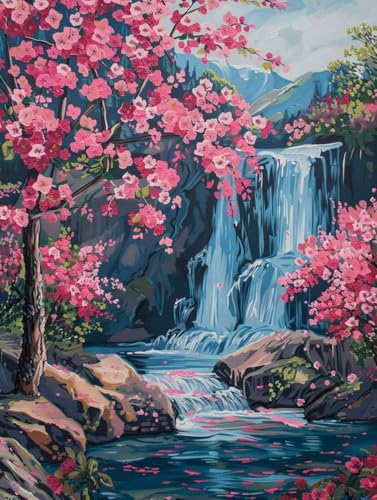 Diamond painting adulte paysage cascade 40x50 broderie diamant kit complet