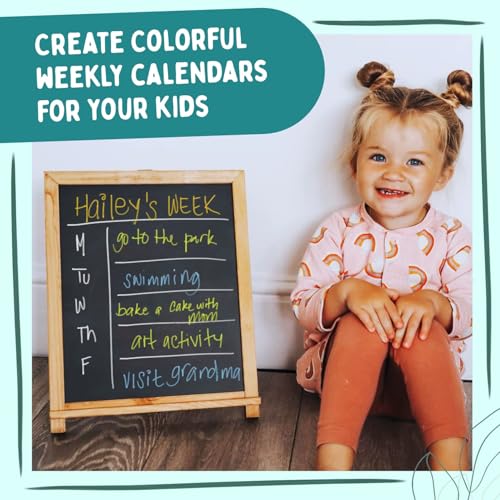 Chalkola Liquid Chalk Markers (8 Pack, 1mm Extra Fine Tip) for Chalkboard Signs, Blackboard, Window, Calendar, Bistro, Glass, Car | Washable Pastel Liquid Chalk Pens - Erasable Ink Chalkboard Markers - Thumbnail 4