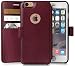 iPhone 7 Wallet Case, Durable and Slim, Lightweight with Classic Design & Ultra-Strong Magnetic Closure, Faux Leather, Burgundy, Apple 7 (2016)