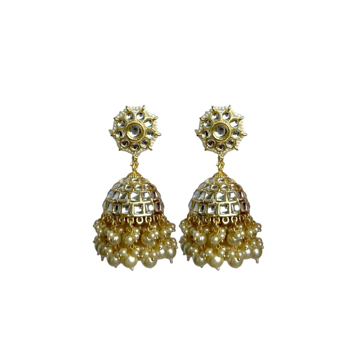 Accessher Traditional Gold Plated Stunning Kundan and Pearls Embedded Statement Jhumki Earrings/Ethnic Earrings for Women and Girls (B0DCC9WJJR) Amazon Price History, Amazon Price Tracker