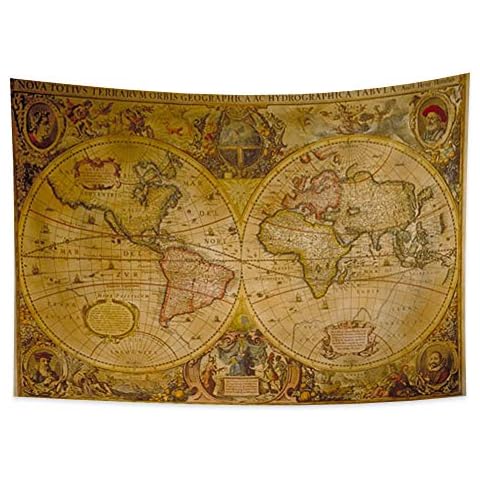 YONGFOTO 100x70cm Colourful World Map Tapestry Cover
