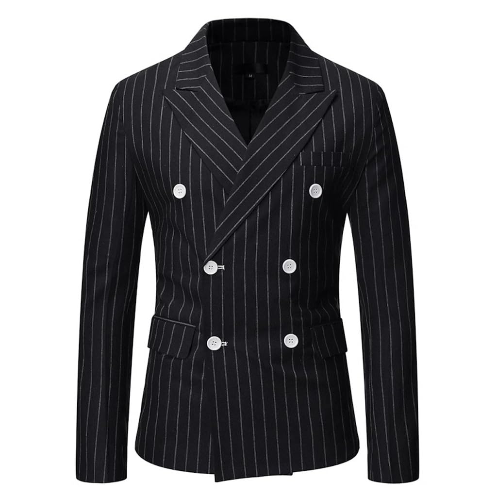 Veste de costume homme slim à rayures veste blazer décontracté