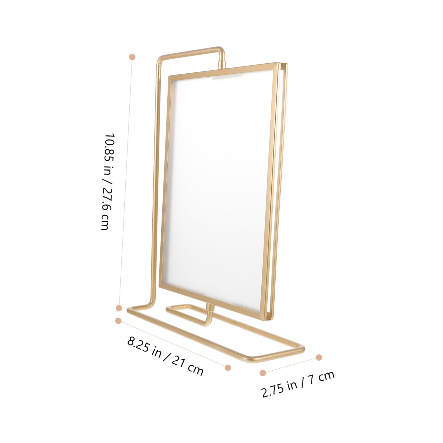 Artibetter Marco de Fotos Dorado Giratorio de 8 Pulgadas de Doble Cara Estructura Metálica y Acrílica para Decoración de Hogar y Mesa