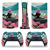 AoHanan Woman Boat 5 Skin Console and Controller Accessories Cover Skins Anime Vinyl Cover Sticker Full Set for 5 Disc Edition