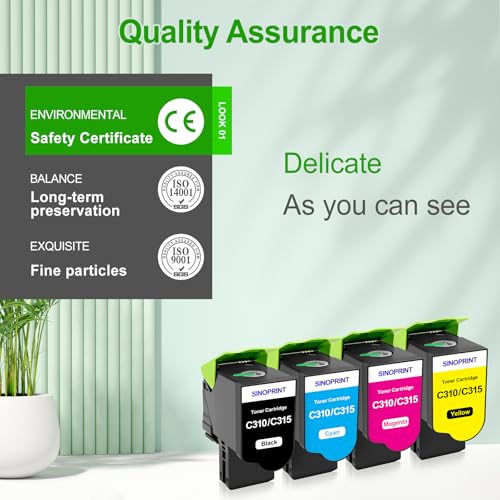 SINOPRINT C310 C315 Toner Compatible with Xerox C315 Ink, Xerox C310 Cartridges for C310 C310DNI C310DNIM C315 C315DNI Printer(4 Pack, 006R04356 006R04357 006R04358 006R04359) - Image 5