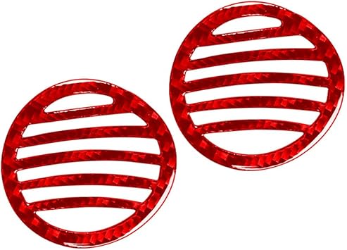 Rbanna1 Car 2Pcs Dashboard Vent Cover Protector, Carbon Fiber Interior Dashboard Defogger Vent Panel Cover Trim for Fiat 500 2012-2015, Red