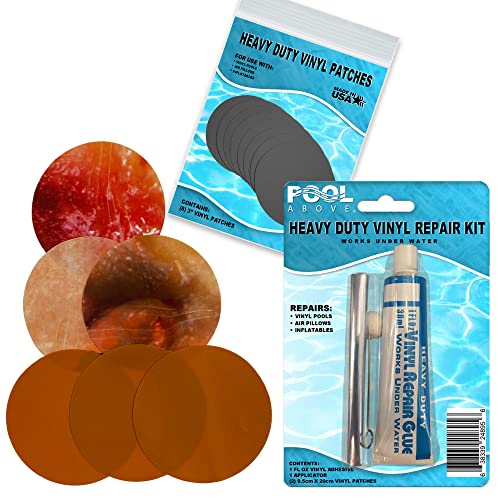 Pool Above Repair Kit for Pizza Slice Mat | Vinyl glue | Orange, Multi patches