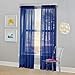 No. 918 Calypso Sheer Voile Rod Pocket Curtain Panel, 59" x 84", Royal Blue, 1 Panel