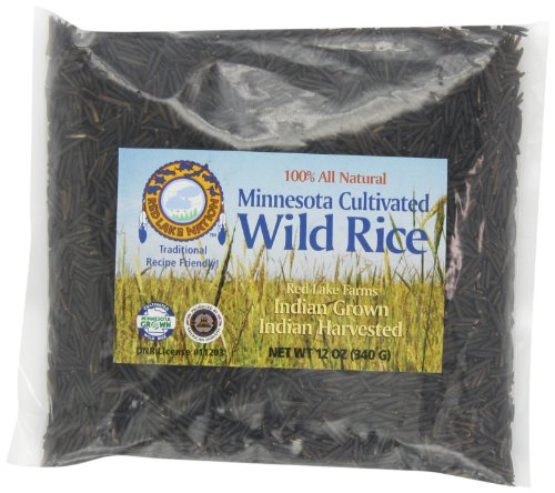 Red Lake Nation 100% All Natural Minnesota Cultivated Wild Rice, 12 oz- Pack of 4 (Package May Vary)