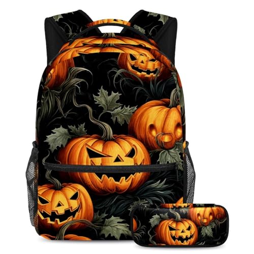 Sac à dos Halloween citrouilles et sa trousse assortie, le cadeau de rentrée idéal