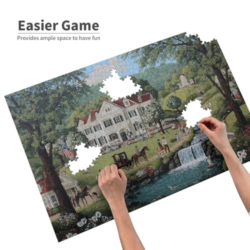 Puzzle de 1000 piezas para adultos – Rompecabezas estético de finca campestre para relajación, mindfulness, alivio de estrés, decoración del hogar y regalo miniatura 4