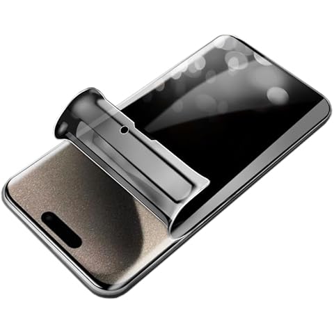 YiiLoxo Hydrogel Film Privacy Screen Protector Compatible with iPhone 15 Pro Max, [Anti-Spy] High-sensitivity Soft Protective Film [Not Tempered Glass] Cover