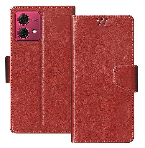 Image of SBMS Flip Cover for Motorola Moto G84 5G Back Cover Case with Magnatic Closure | Inbuilt Stand | Card Pocket & Money Pocket (Brown)