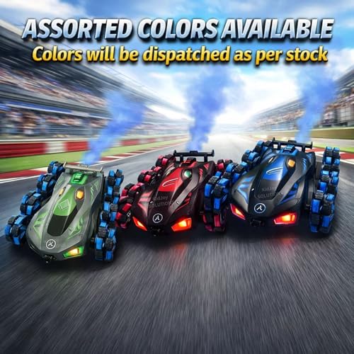 Image of RC Stunt Car 8 Wheels Gesture Sensing Drift Smoke Toy 8Wd Rechargeable Remote Control Racing Cars 360 Rotating LED Lights Hand Crawler Toy Gift for Kids Boys Adults 5+ Years