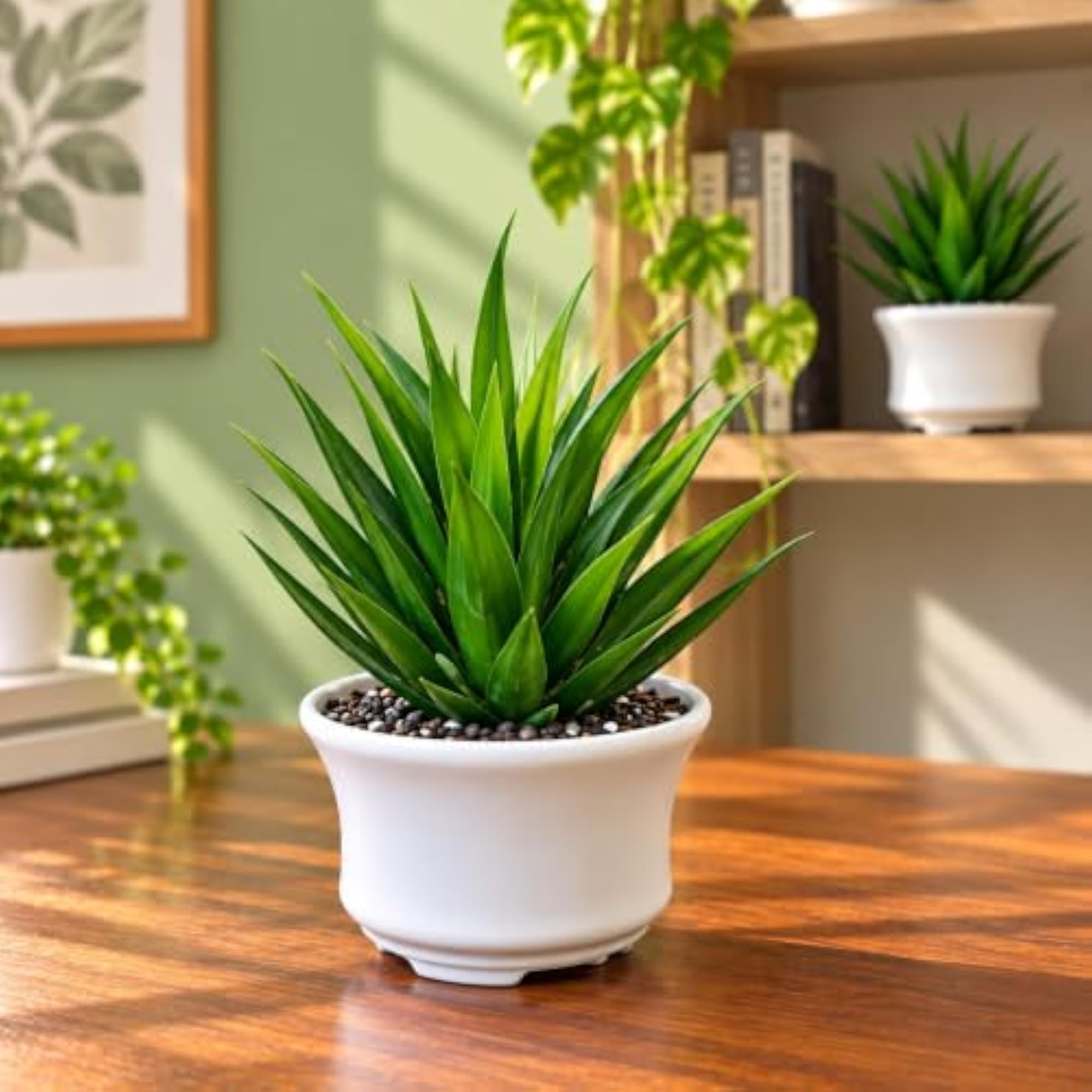 Artificial Plant with Pot, Green Pack of 2