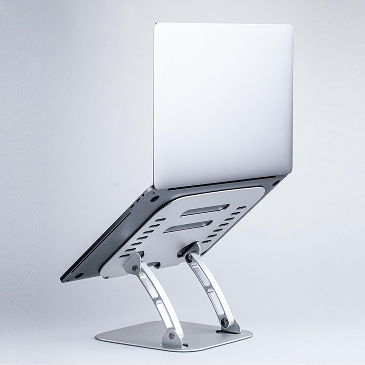 Składana Podstawka Pod Laptopa Rozpraszanie Ciepła Uchwyt Na Laptopa Na Biurko,Kompatybilny Z MacBook Air Pro Wszystkie Laptopy Do 15,9 Cala, Aluminiowa Podstawka Pod Notebooka (Color : Silver)