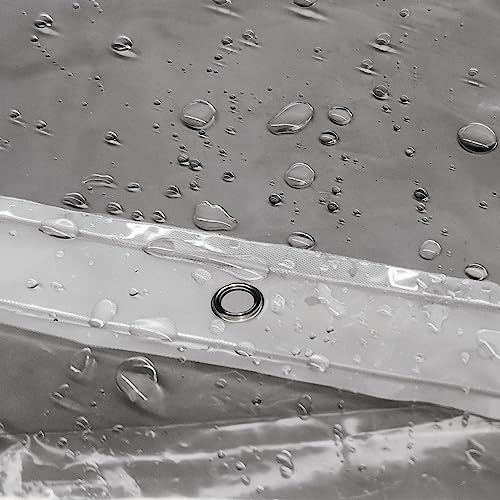 Image of Barossa Design Shower Curtain Liner - Clear Black Premium PEVA Shower Liner with 3 Magnets and Metal Grommets, Waterproof Lightweight Standard Size Curtains for Bathroom - Translucent Black