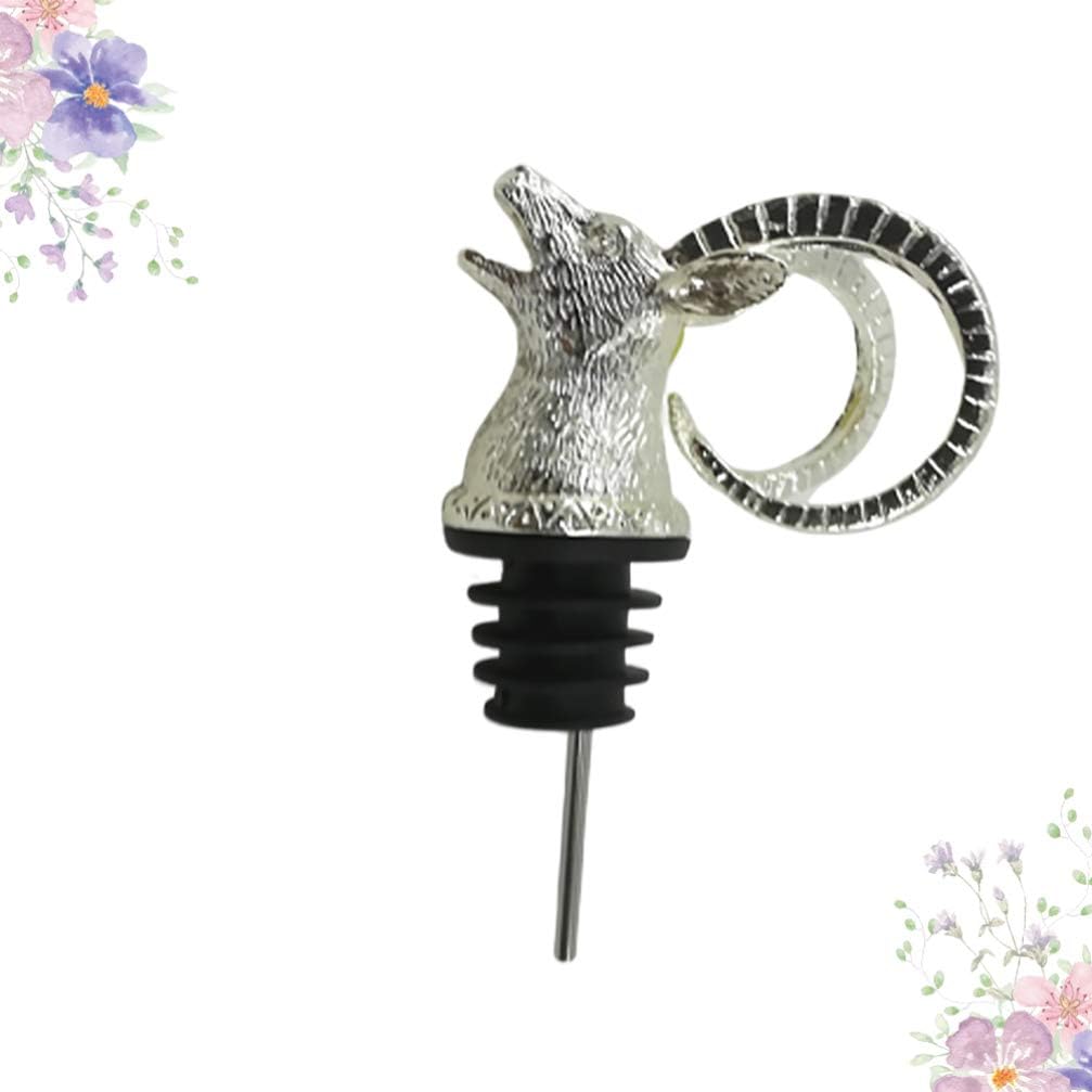 Hemoton Antelope Head Wine Pourer and Stopper Creative Aerator for Parties and Restaurants Silver Animal Design Lightweight and Unique Wine Accessory