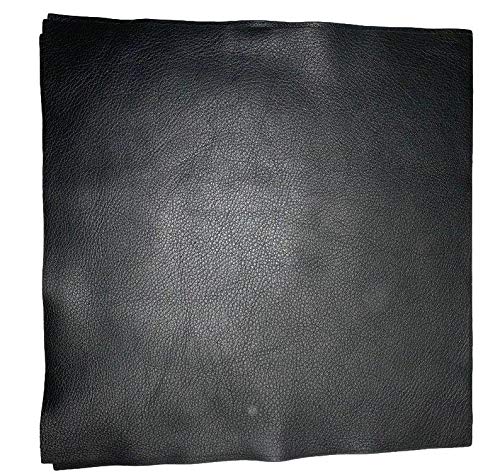 Natural Grain Cow Leathers: 12'' x 12'' Pre-Cut Leather Pieces (Black, 1 Piece) - Thumbnail 2