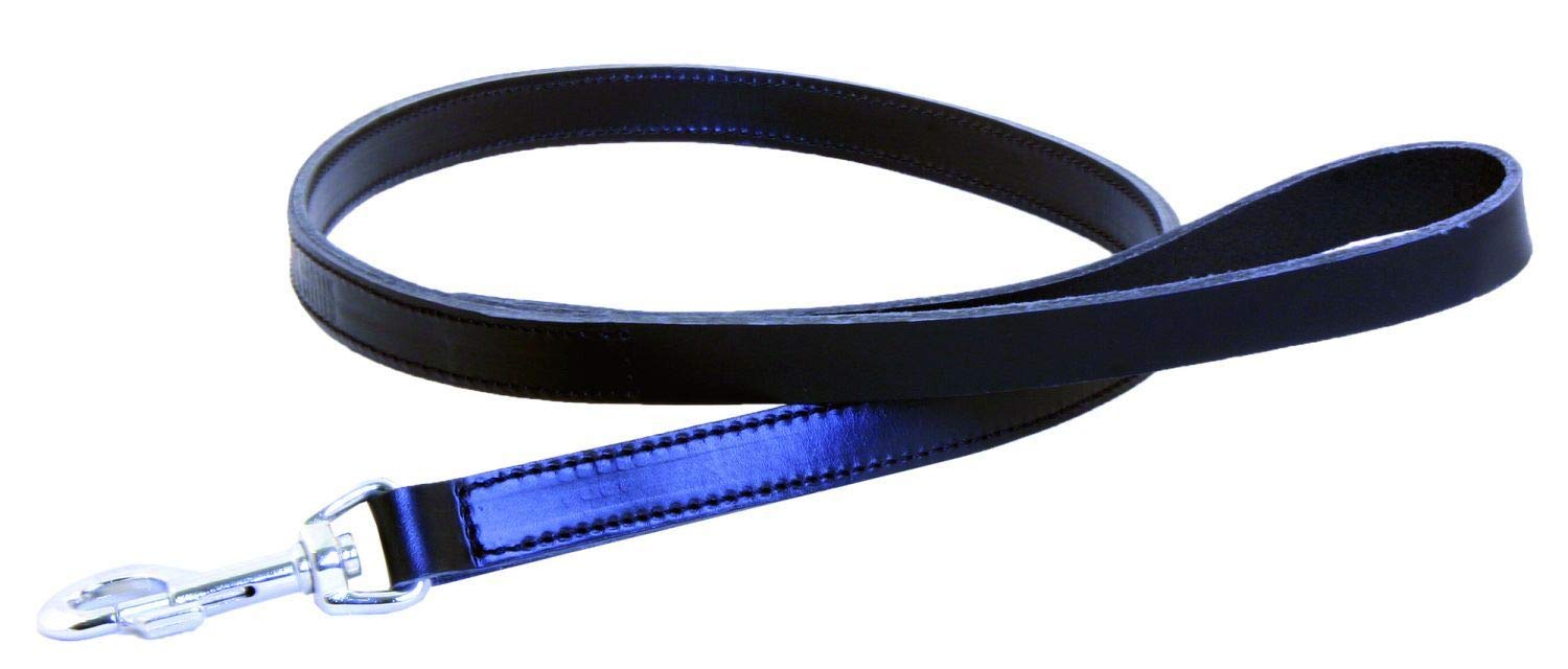 Martin-Sellier - Laisse pour chien - noire cuir double (100cm x 20mm)