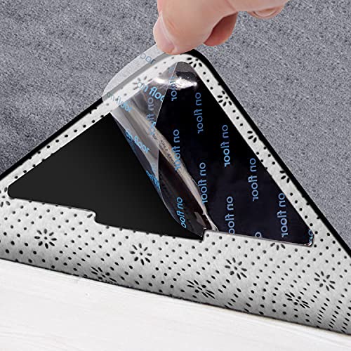 Enopdmb Rug Gripper, 12 Pcs Non Slip Rug Grippers for Hardwood Floors,Tiles Floors, Reusable and Washable Carpet Gripper