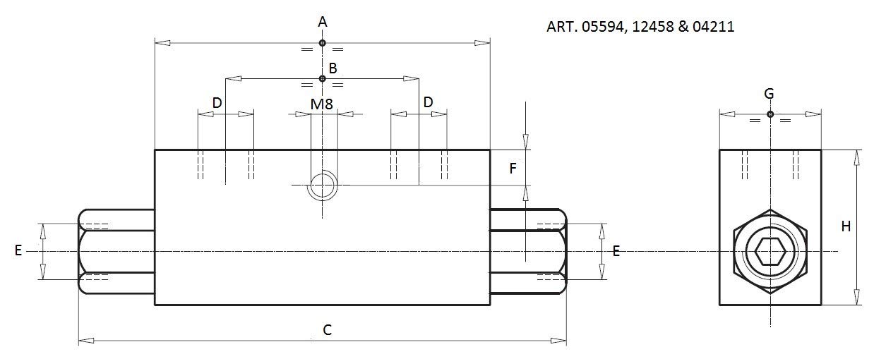 Ama - Blocco Doppio Effetto Controllato in Linea 1/4"