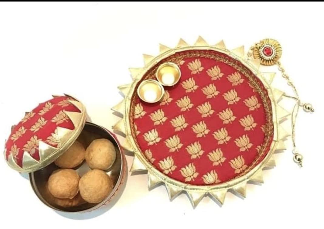 Thali coffret cadeau rouge de 20,3 cm avec sa boîte de 250g de rangement