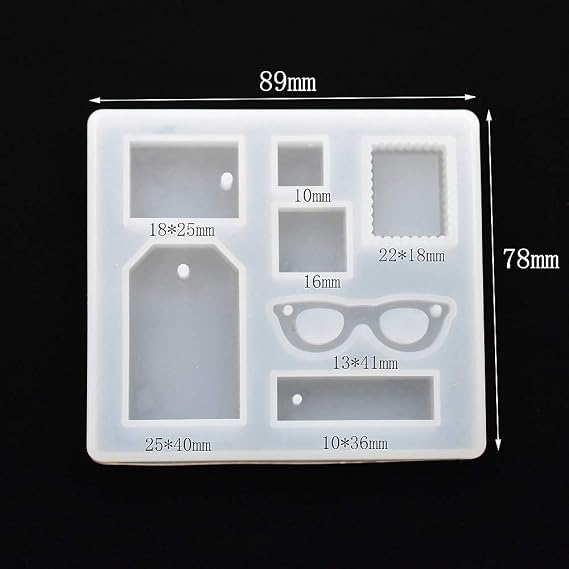 Silicone Mold for Jewels Shapes to Mold - Resin Ear Stud Earrings molds - Epoxy Resin Charms Casting Mould (4pcs)