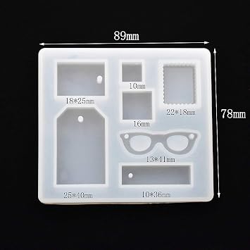 Silicone Mold for Jewels Shapes to Mold - Resin Ear Stud Earrings molds - Epoxy Resin Charms Casting Mould (4pcs)
