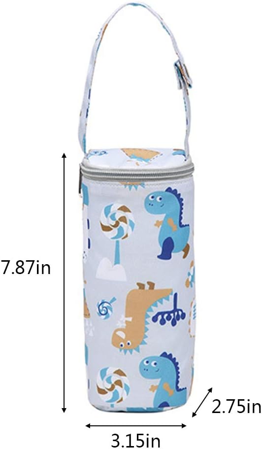 Portable Baby Bottle Warmer Bag, Insulated Thermal Tote for Milk & Formula, 4-Hour Heat Preservation Feeding Bottle Carrier for Car, Travel (Black)