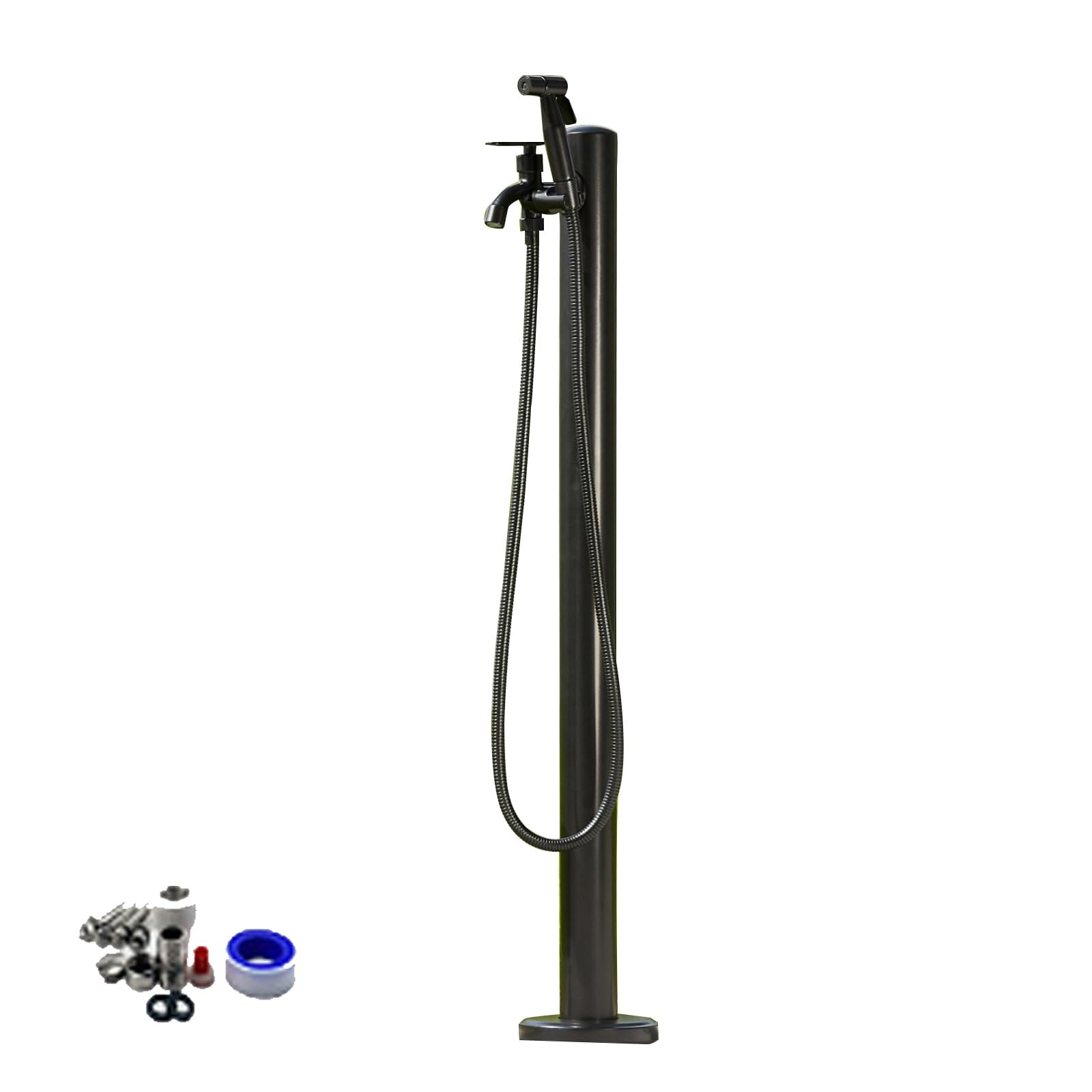 WOTZOV Stainless Steel Outdoor Antifreeze Water Column - 24In Garden Faucet With Tap & Spray Gun For Patio, Yard, And Garden Irrigation，One Color 37in/95cm