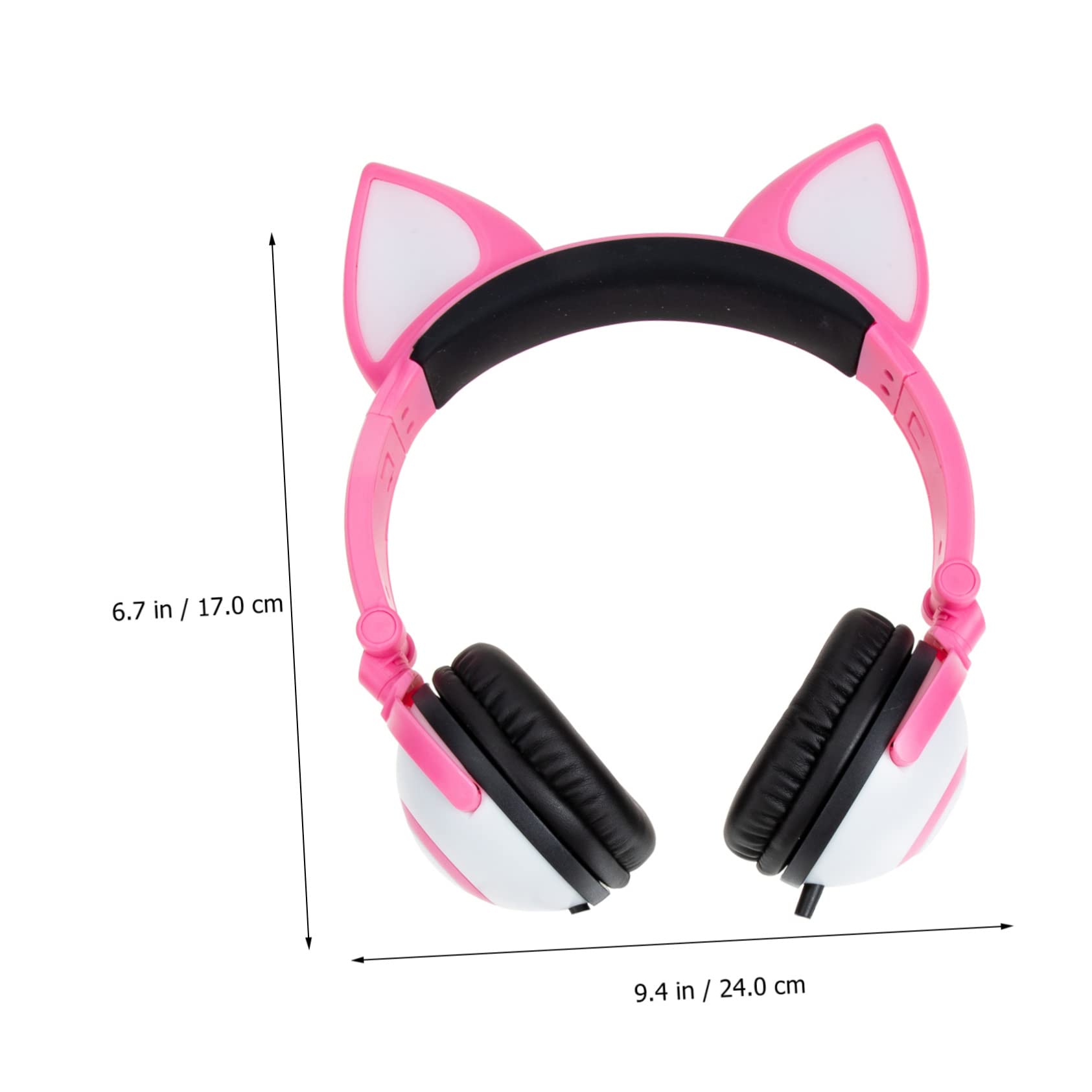 Cuffie per Bambini Orecchie da Gatto Rosa, Pvc, 3,5mm