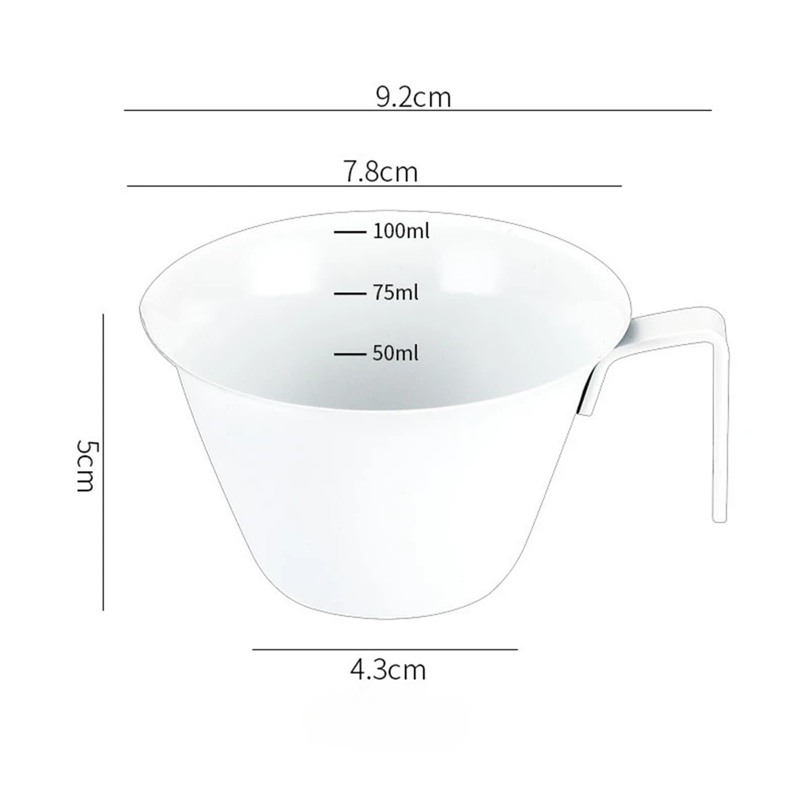 Taza medidora de café expreso acero inoxidable, 2 uds., 100ml, con mango, boquilla for espumar leche, herramienta Barista for Cocina Para Espumar(Silvery)