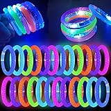 BATWEET 30 Pcs Glow In The Dark Bracelets, 6 Colors LED Bracelets Bulk Party Supplies for Kids and Adults, Glow Neon Party Favors Toys for Carnival Halloween Christmas Birthday Wedding